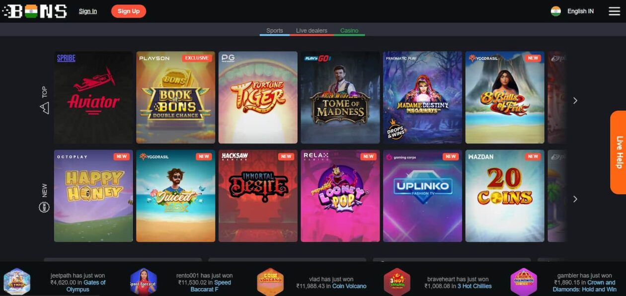 bons casino games