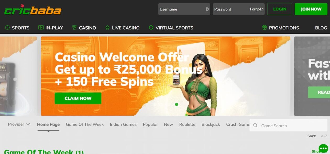 cricbaba casino bonus