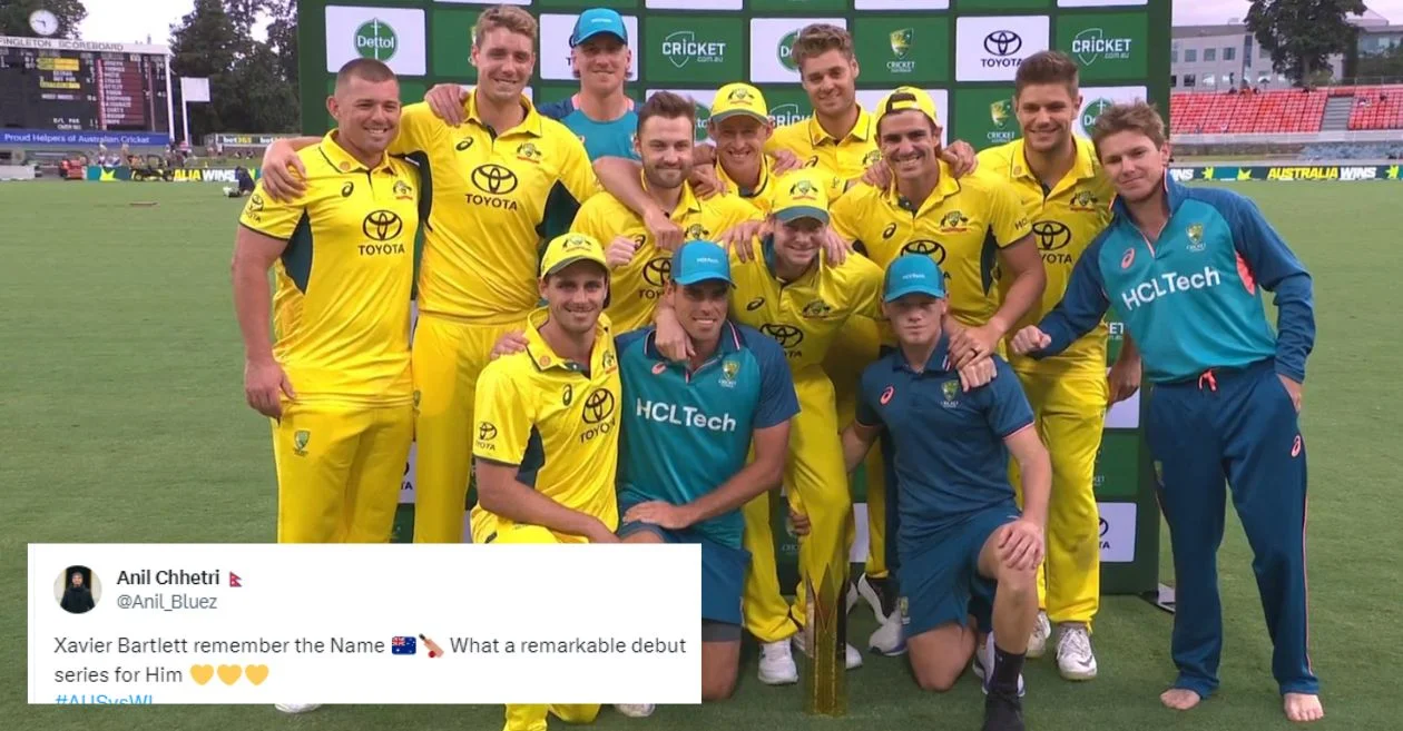 Twitter reactions: Xavier Bartlett shines as Australia whitewash West Indies in the ODI series