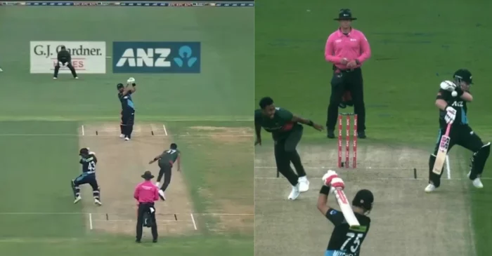 NZ vs BAN [WATCH]: Daryl Mitchell’s gives deadly blow to teammate Tim Seifert with a powerful strike